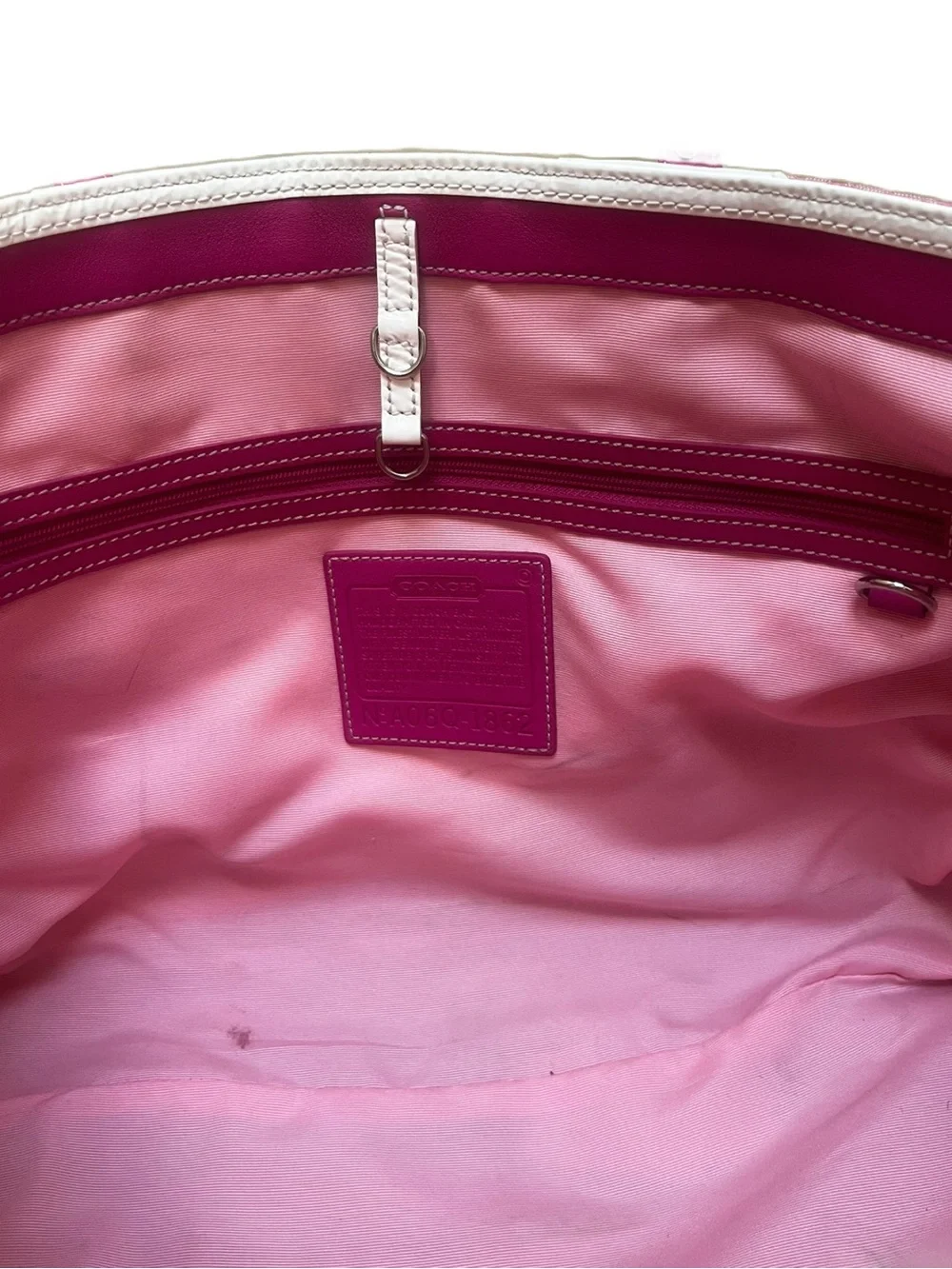 Coach Vintage Zebra Patchwork Limited Edition White & Pink Mini Cs Gallery Tote - Picture 9 of 15